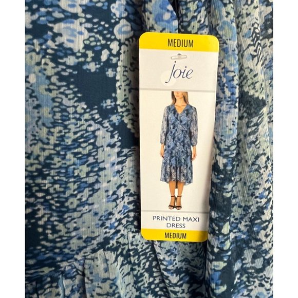 Joie Limited Edition Women’s Medium Maxi Dress Parisian Paisley Blue NWT Boho - Picture 10 of 13